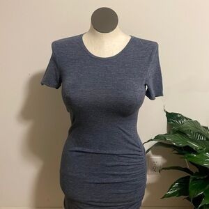 Treasure & Bond dress navy blue Tee shirt ruched casual bodycon dress New Sz XS